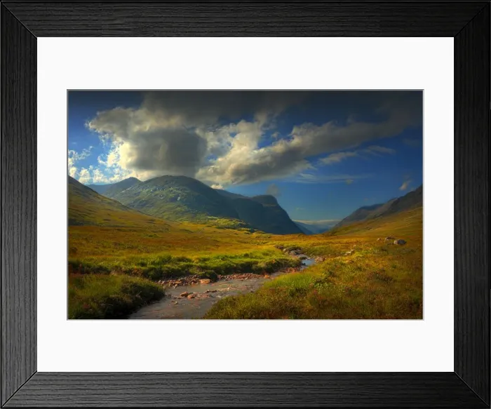 Framed Print : At Glen Etive, with a view to Buachaille Etive Mor, highlands of Scotland Framed Print : At Glen Etive, with a view to Buachaille Etive Mor, highlands of Scotland