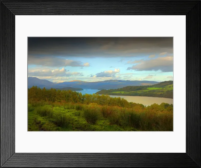 Framed Print : An elevated view to Loch Lomond in the Trossachs, Scotland