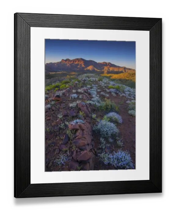 Framed Print : First light on the Glass range, Flinders Ranges national park, South Australia