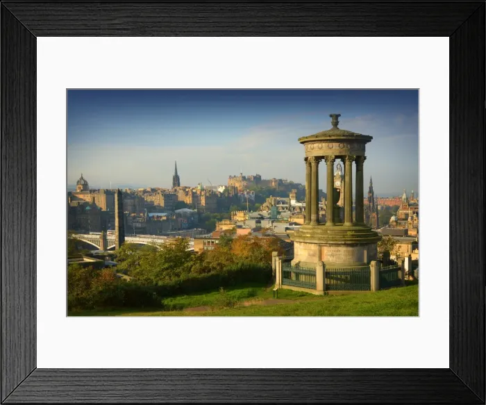 Framed Print : The view from Carlton hill taking in the city sights and the Castle, Edinburgh, Scotland Framed Print : The view from Carlton hill taking in the city sights and the Castle, Edinburgh, Scotland