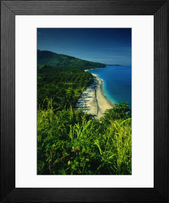 Framed Print : Coastal view and coconut palms, Island of Lombok, Indonesia Framed Print : Coastal view and coconut palms, Island of Lombok, Indonesia