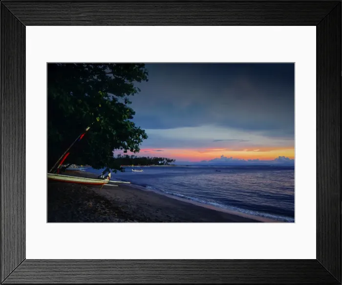 Framed Print : Coastal dusk, Senggigi beach, on the Island of Lombok, Indonesia Framed Print : Coastal dusk, Senggigi beach, on the Island of Lombok, Indonesia
