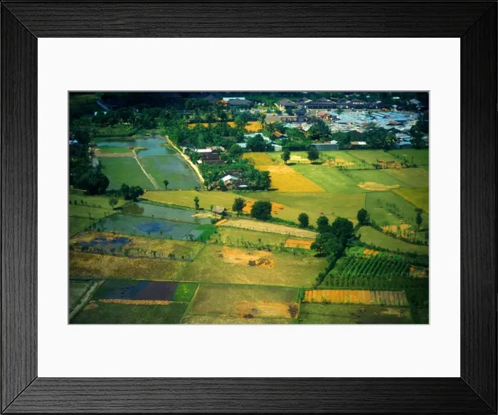 Framed Print : Aerial view of countryside on the Island of Lombok, Indonesia Framed Print : Aerial view of countryside on the Island of Lombok, Indonesia
