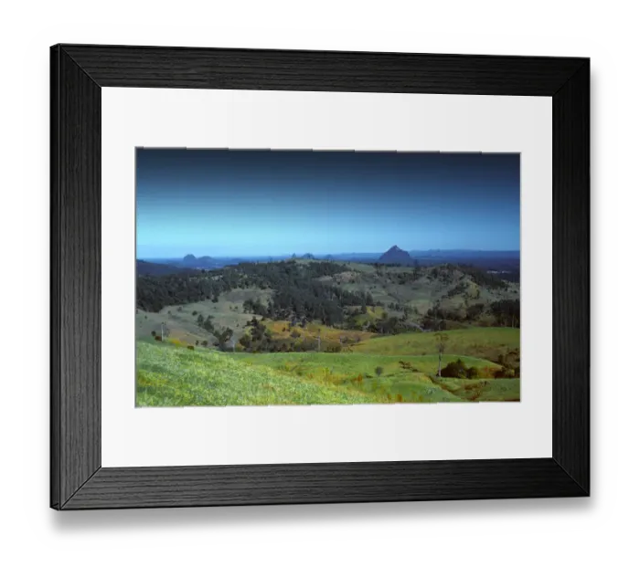 Framed Print : A view to the Glass house mountains, south east Queensland, Australia Framed Print : A view to the Glass house mountains, south east Queensland, Australia