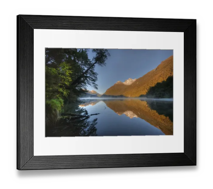 Framed Print : Reflections on Gunns Lake South Island of New Zealand Framed Print : Reflections on Gunns Lake South Island of New Zealand