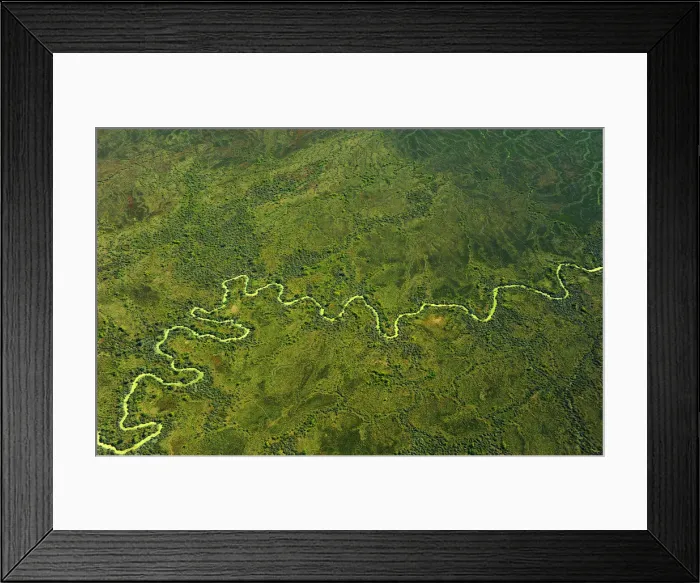Framed Print : Aerial view of the Channel country in flood, outback Queensland, Australia