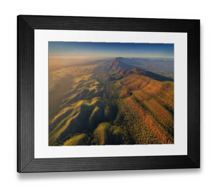 Framed Print : An aerial view of the southern Flinders Ranges near Wilpena, South Australia