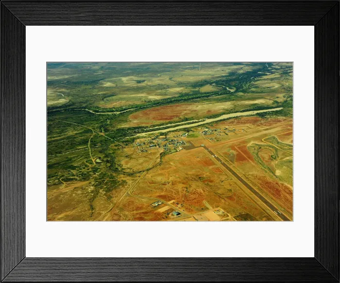 Framed Print : Aerial view, Birdsville, outback Queensland, Australia Framed Print : Aerial view, Birdsville, outback Queensland, Australia