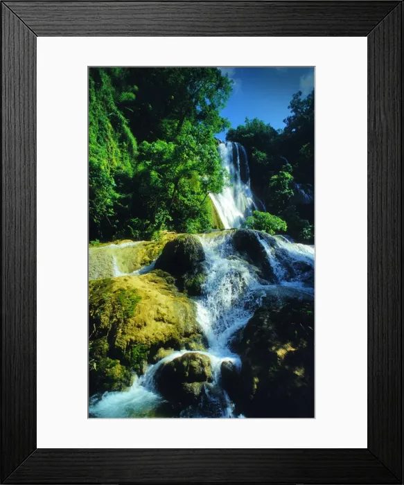 Framed Print : Cascading waterfalls at Mele Mele, Island of Efate, Vanuatu