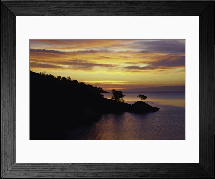 Framed Print : Sunset at Inspiration point, Freycinet peninsular, eastern coastline of Tasmania, Australia