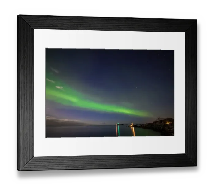Framed Print : Aurora Borealis or Northern Lights in the Lofoten Peninsular, Arctic circle, Norway
