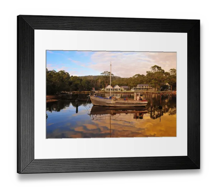 Framed Print : Strahan harbour and coastline, south western area of Tasmania, Australia Framed Print : Strahan harbour and coastline, south western area of Tasmania, Australia