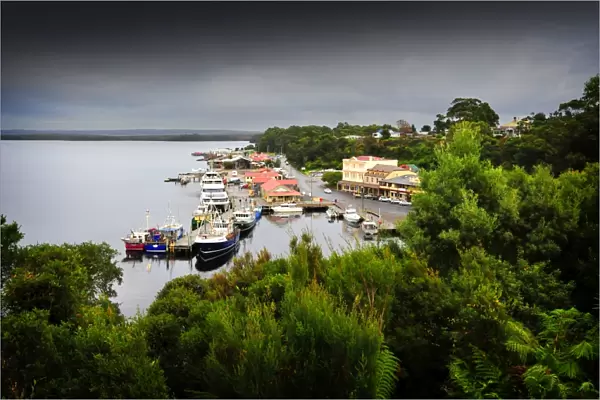 Strahan harbour and coastline, south western area of Tasmania, Australia
