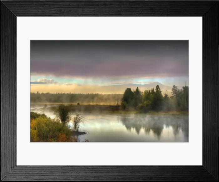 Framed Print : The scenically beautiful Grand Teton Mountain range from Oxbow bend turnout, Grand Teton National Park, Wyoming, USA