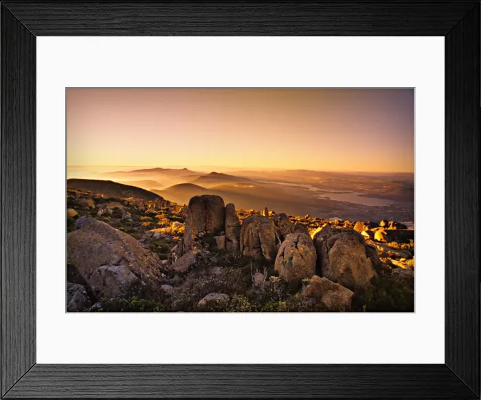 Framed Print : Dusk on the summit of mount Wellington, Hobart, Tasmania, Australia Framed Print : Dusk on the summit of mount Wellington, Hobart, Tasmania, Australia