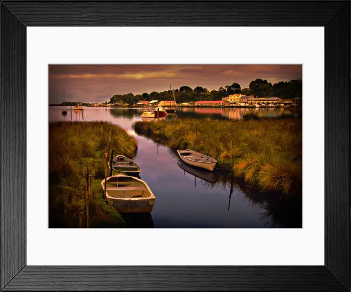 Framed Print : Strahan harbour and coastline, south western area of Tasmania, Australia