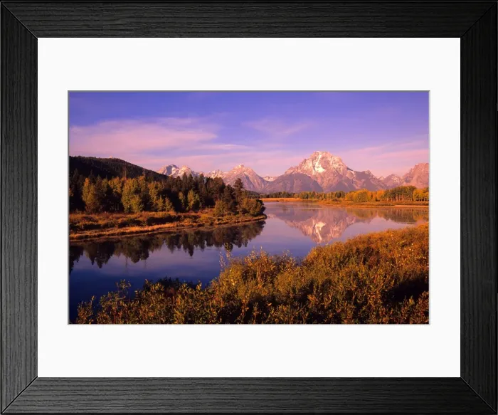 Framed Print : The scenically beautiful Grand Teton Mountain range from Oxbow bend turnout, Grand Teton National Park, Wyoming, USA