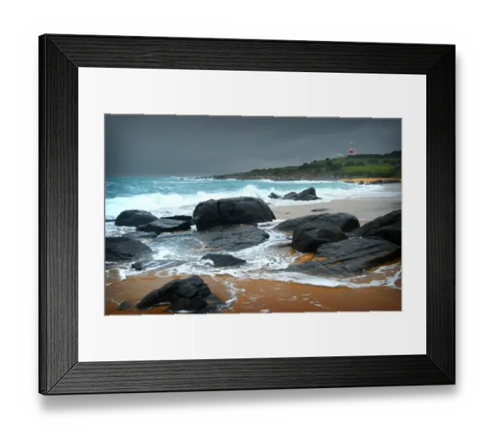 Framed Print : Approaching storm at Pilot head, north coastline of Tasmania, Australia