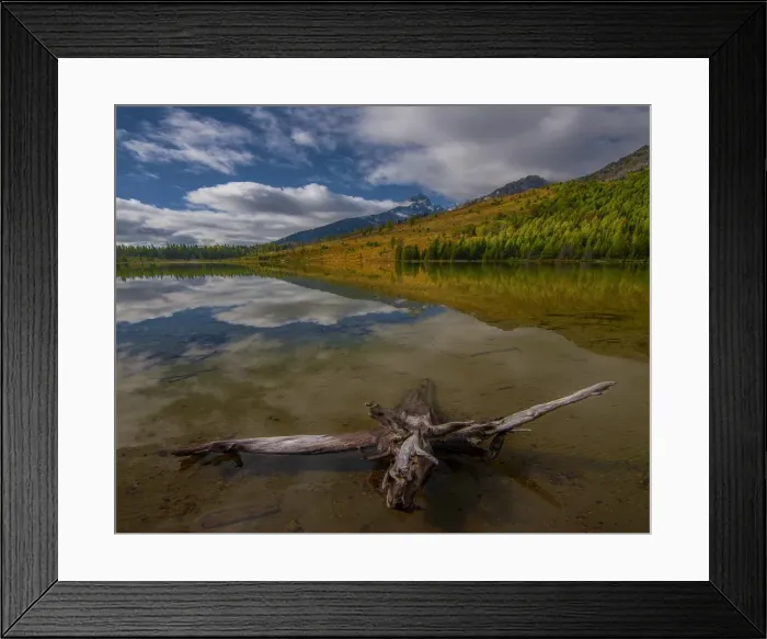 Framed Print : String lake during the Autumn season, a lovely small lake in the Grand Teton National Park, Wyoming, USA