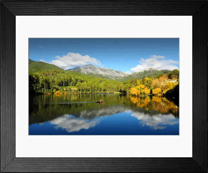 Framed Print : Lake Guy in autumn, Bogong, Central highlands of Victoria, Australia Framed Print : Lake Guy in autumn, Bogong, Central highlands of Victoria, Australia