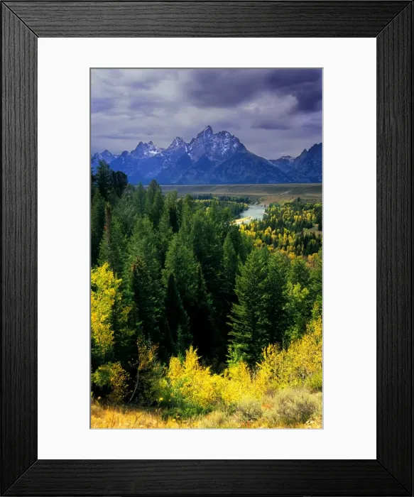 Framed Print : Magnificent scenery of the Teton mountain range, Snake River overlook, Grand Tetons National Park, Wyoming, USA