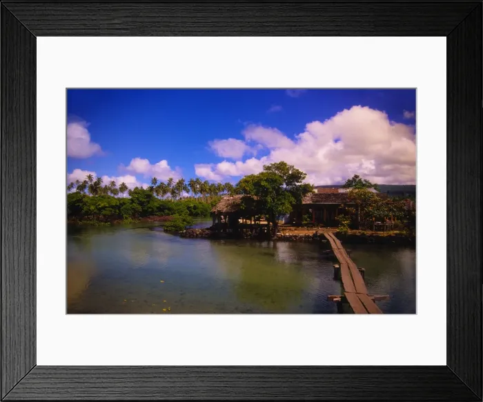 Framed Print : A fishing village on The Island of Upolu, Western Samoa Framed Print : A fishing village on The Island of Upolu, Western Samoa