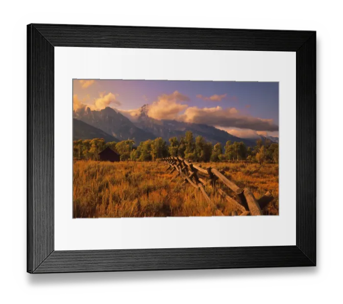 Framed Print : A view to the Grand Tetons in autumn, Wyoming, USA