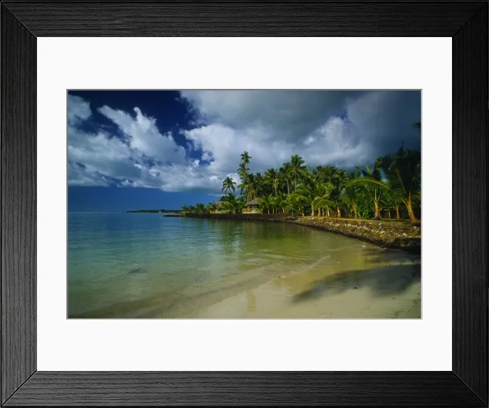Framed Print : Coastal resort on The Island of Upolu, Western Samoa
