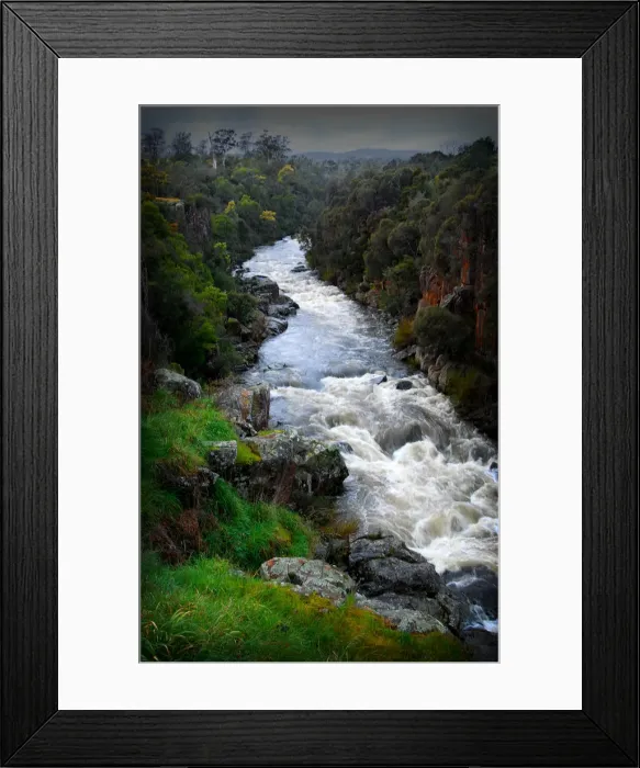Framed Print : Gorge in flood after heavy spring rains, near Launceston, Tasmania