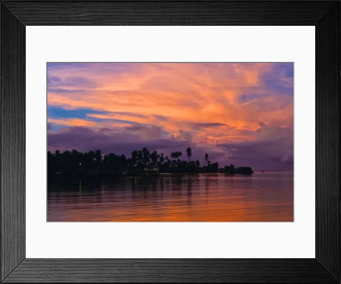 Framed Print : Coastal twilight on The Island of Upolu, Western Samoa