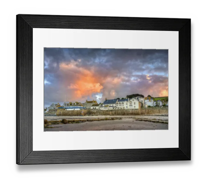 Framed Print : Early morning at Marazion, Cornwall, England