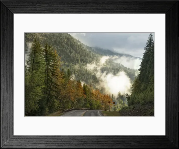 Framed Print : Road through West Glacier near Hungry Horse, Montana, United States of America Framed Print : Road through West Glacier near Hungry Horse, Montana, United States of America