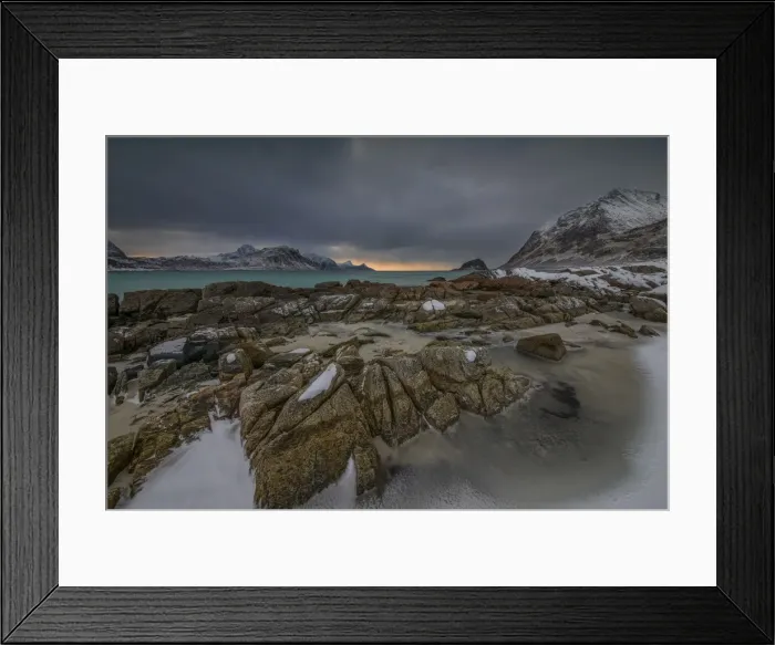 Framed Print : Lofoten Peninsular, winter wonderland, Arctic circle, Norway