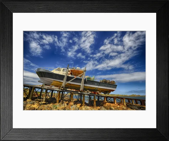 Framed Print : Crayfish trawler in dry dock, Nelson bay, Tarkine area of the west coast, Tasmania Framed Print : Crayfish trawler in dry dock, Nelson bay, Tarkine area of the west coast, Tasmania