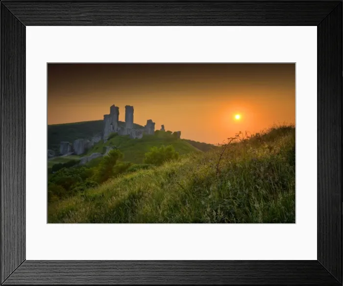 Framed Print : A countryside view near Corfe Castle, Isle of Purbeck, Dorset, England Framed Print : A countryside view near Corfe Castle, Isle of Purbeck, Dorset, England