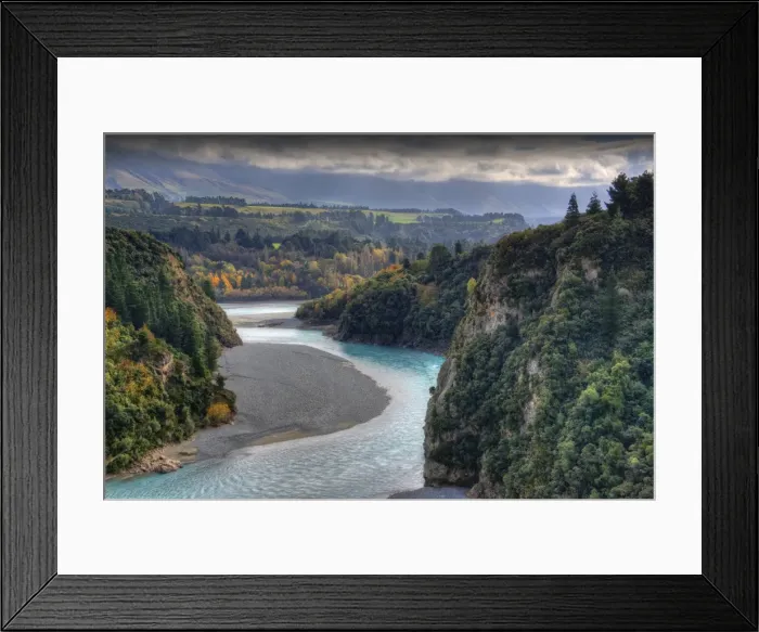 Framed Print : Waimakariri River gorge, South Island, New Zealand
