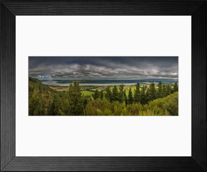 Framed Print : Panorama of the Waimakariri River gorge and surrounding countryside, South Island New Zealand
