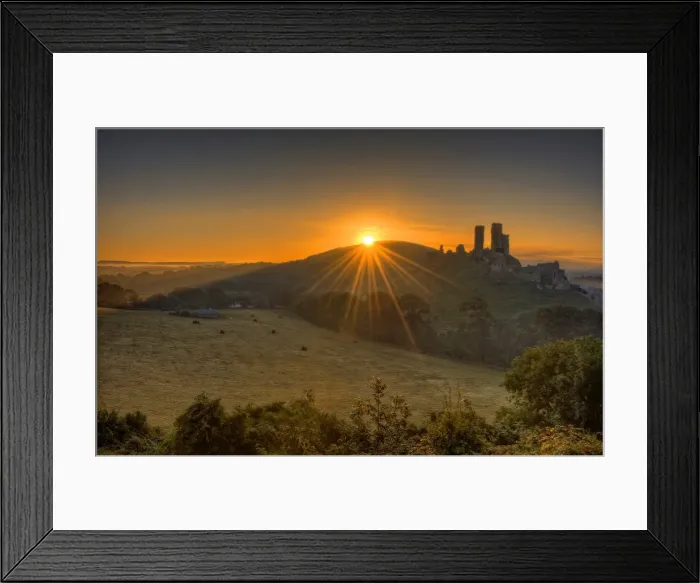 Framed Print : A countryside view near Corfe Castle, Isle of Purbeck, Dorset, England