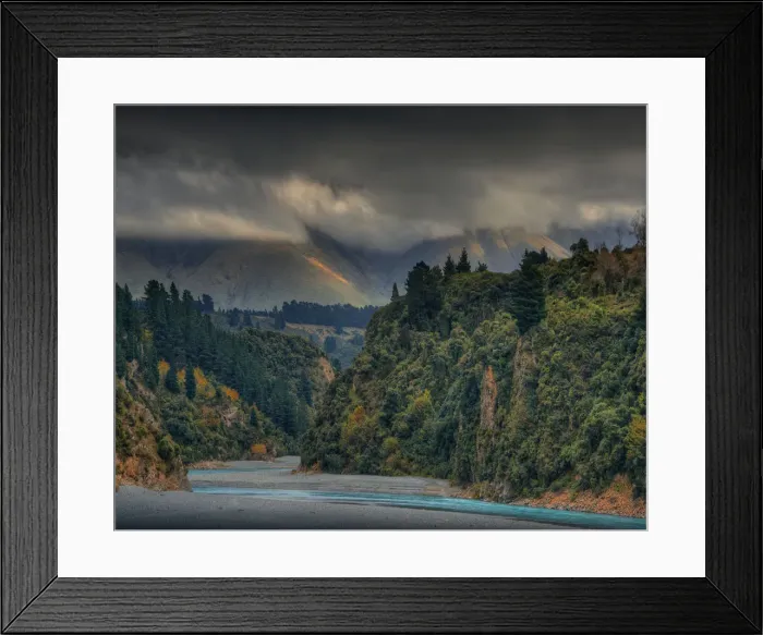 Framed Print : Waimakariri River gorge, South Island, New Zealand