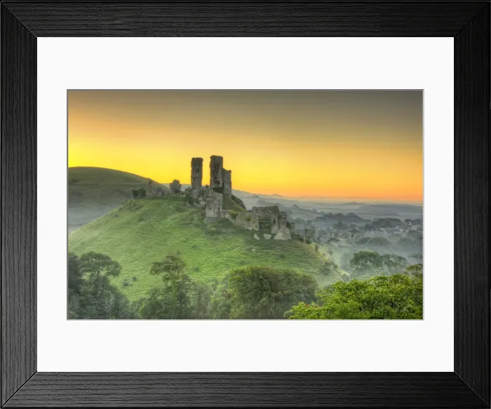 Framed Print : A countryside view near Corfe Castle, Isle of Purbeck, Dorset, England