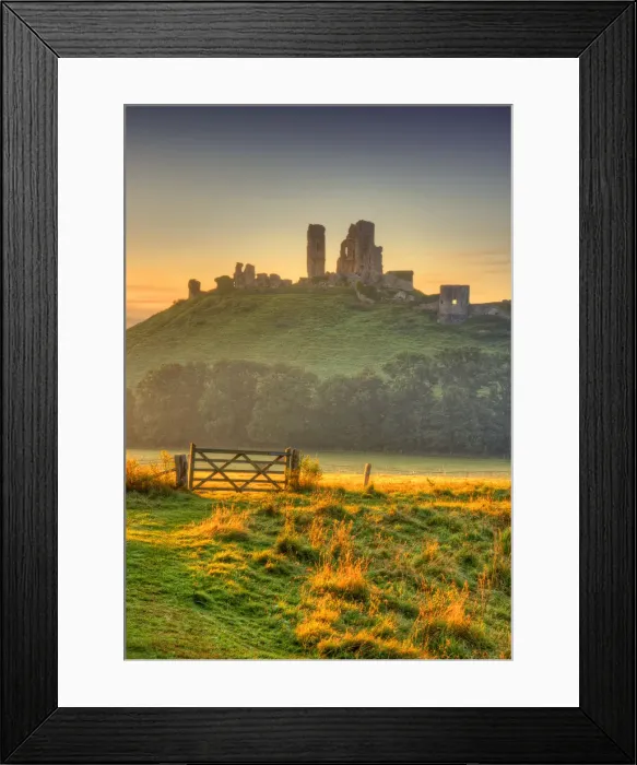 Framed Print : A countryside view near Corfe Castle, Isle of Purbeck, Dorset, England Framed Print : A countryside view near Corfe Castle, Isle of Purbeck, Dorset, England