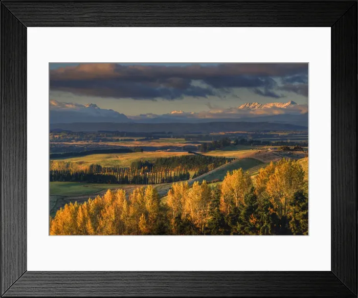 Framed Print : Scenic view near Te-Anau in the late afternoon, with Autumn colour display, South Island, New Zealand Framed Print : Scenic view near Te-Anau in the late afternoon, with Autumn colour display, South Island, New Zealand
