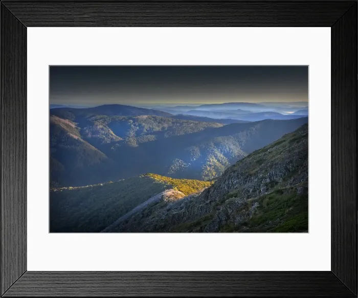 Framed Print : Breaking dawn in the high country near Mansfield, Victoria, Australia Framed Print : Breaking dawn in the high country near Mansfield, Victoria, Australia