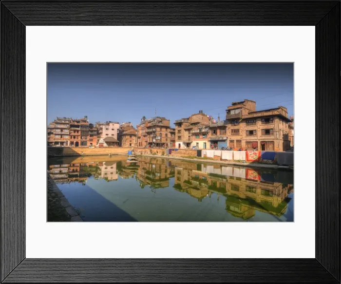 Framed Print : Reflections in the old village of Bhaktapur, Western Himalayas, Nepal Framed Print : Reflections in the old village of Bhaktapur, Western Himalayas, Nepal