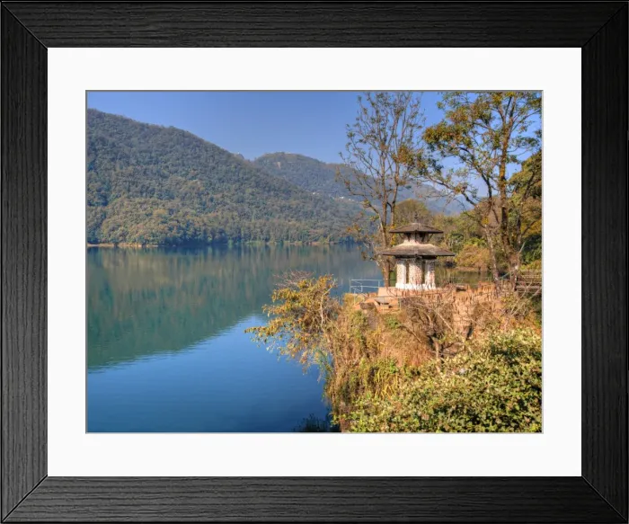 Framed Print : Pokhara lake, Western Himalayas, Nepal