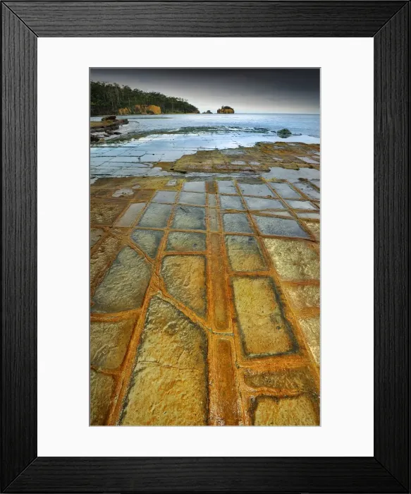 Framed Print : Tessalated pavement, Tasman Peninsular, Tasmania, Australia