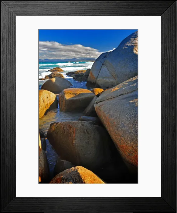 Framed Print : Binnalong bay, east coastline of Tasmania, Australia