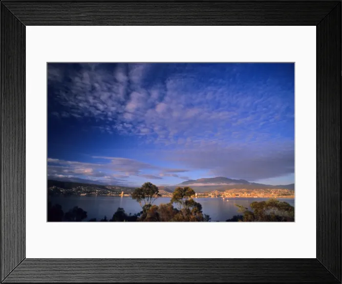 Framed Print : View across the Derwent Estuary, Hobart, Tasmania, Australia