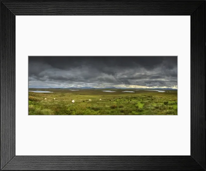 Framed Print : A panoramic view of the sheep farming countryside on the Isle of Lewis, Outer Hebrides, Scotland