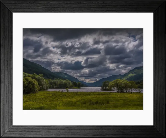 Framed Print : Evening glow of dusk, Central highlands of Scotland
